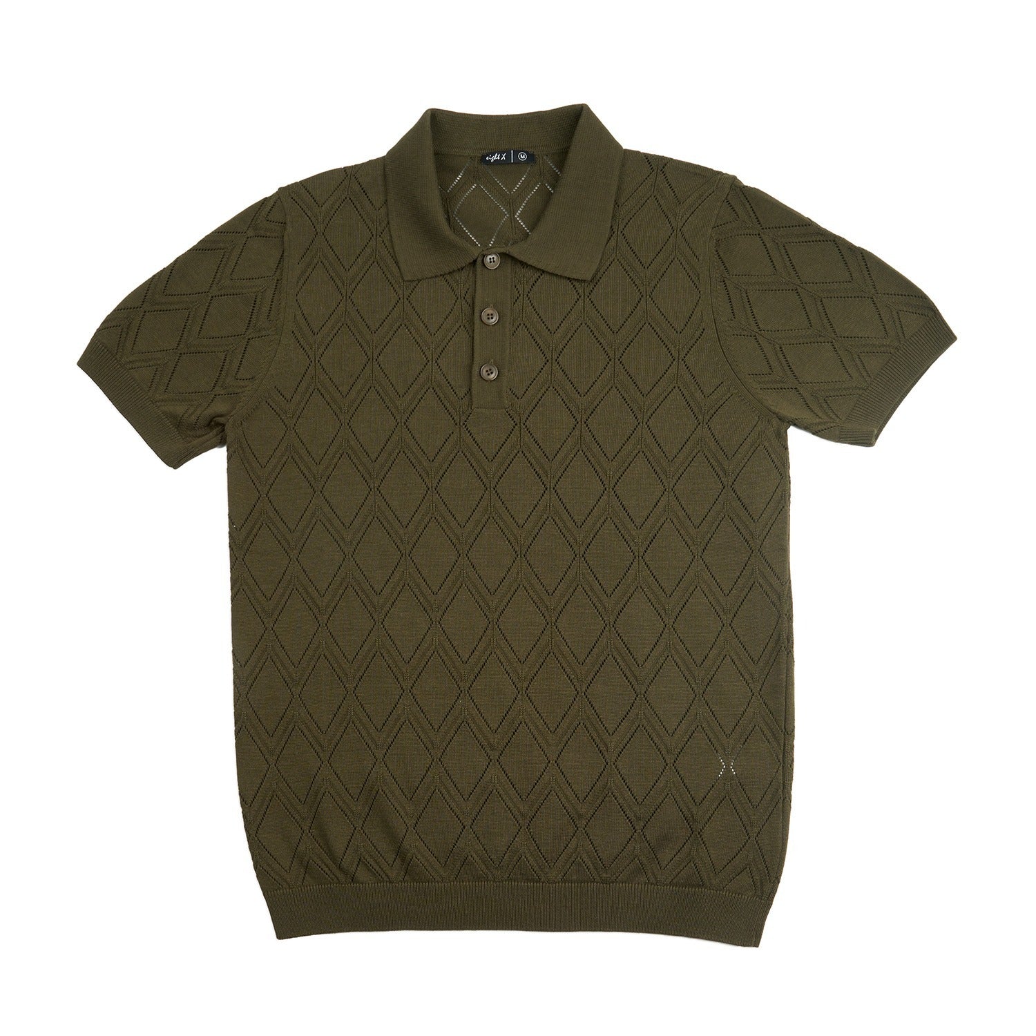 Prism Short Sleeve Knit Polo - Olive Knits Eight-X