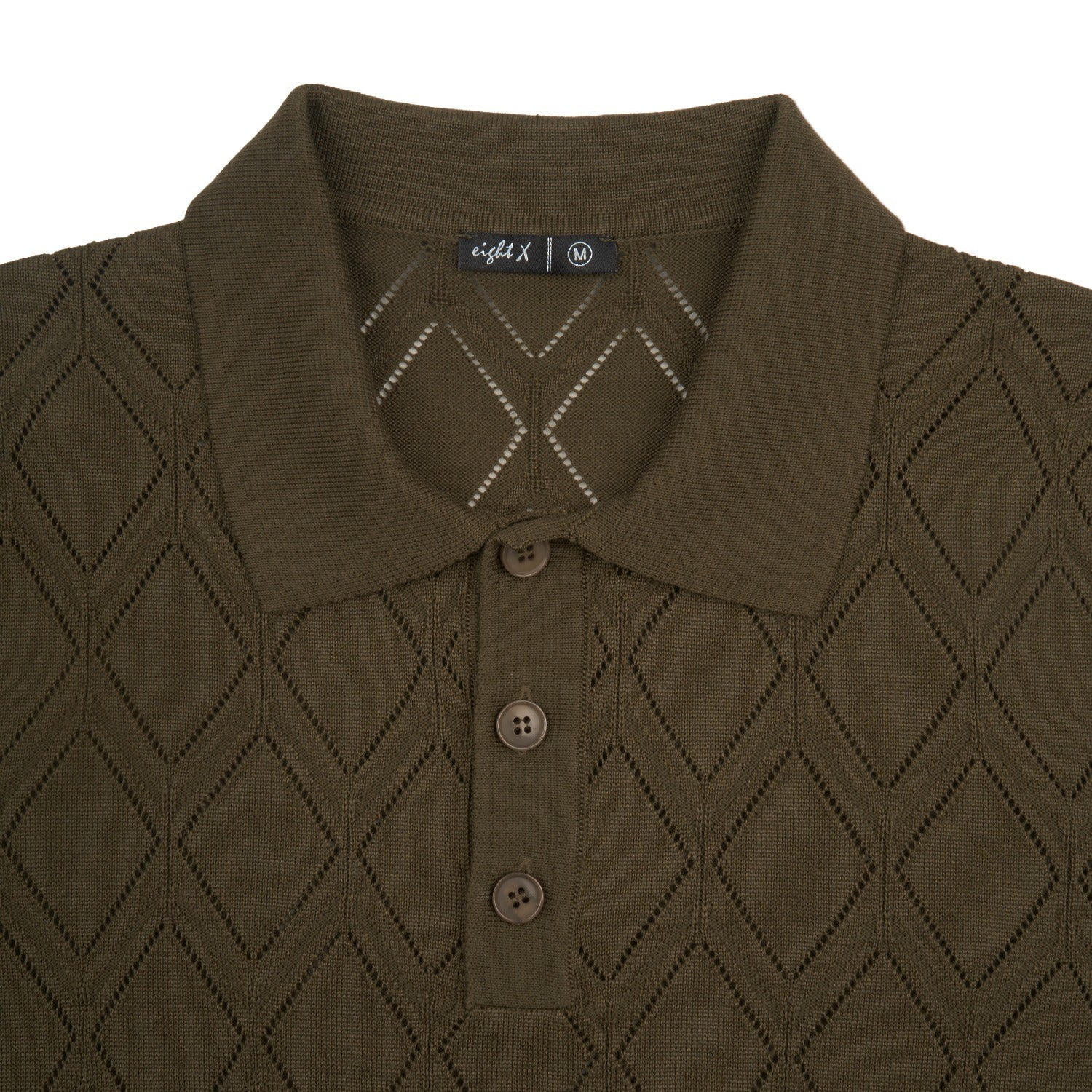 Prism Short Sleeve Knit Polo - Olive Knits Eight-X