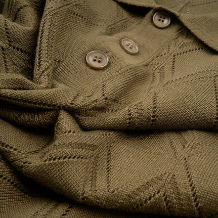 Prism Short Sleeve Knit Polo - Olive Knits Eight-X