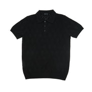 Prism Short Sleeve Knit Polo - Black Knits Eight-X