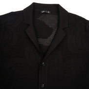 Lily Jacquard Knit Short Sleeve Shirt - Black Knits Eight-X
