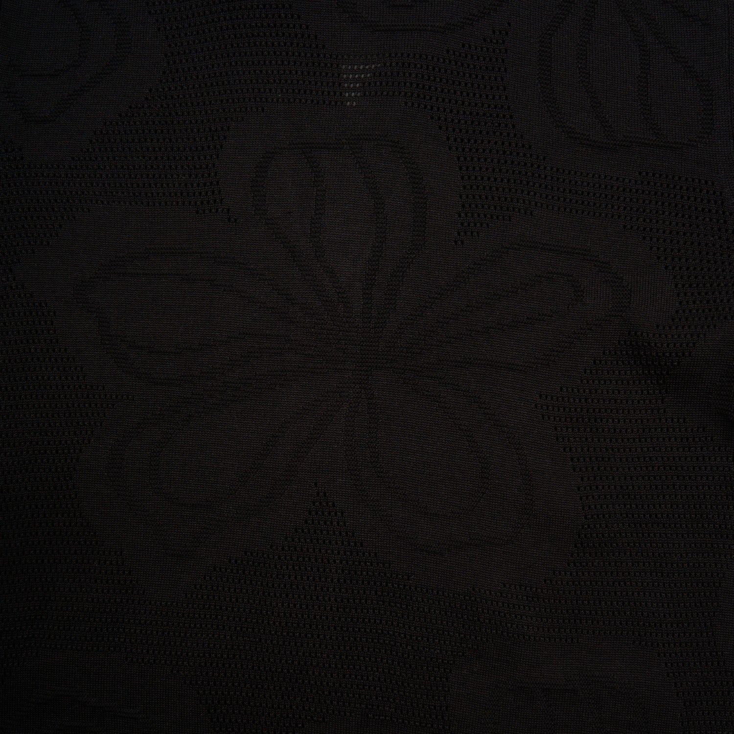 Lily Jacquard Knit Short Sleeve Shirt - Black Knits Eight-X