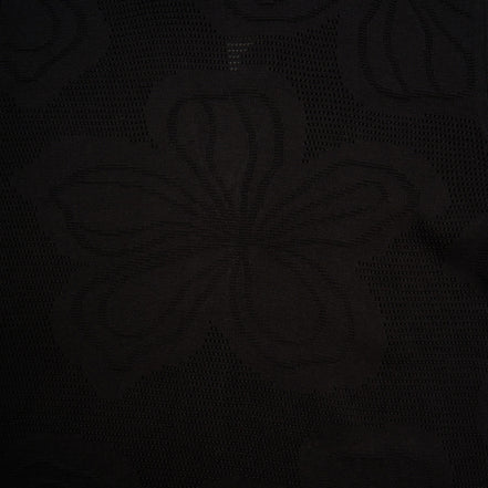 Lily Jacquard Knit Short Sleeve Shirt - Black Knits Eight-X