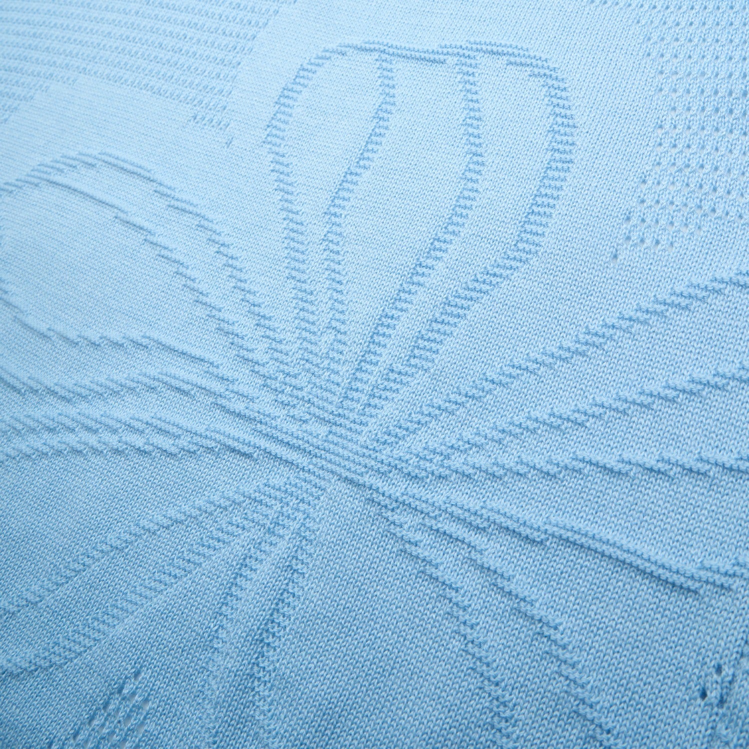 Lily Jacquard Knit Short Sleeve Shirt - Light Blue Knits Eight-X