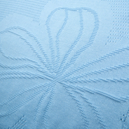 Lily Jacquard Knit Short Sleeve Shirt - Light Blue Knits Eight-X
