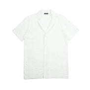 Lily Jacquard Knit Short Sleeve Shirt - White Knits Eight-X