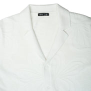 Lily Jacquard Knit Short Sleeve Shirt - White Knits Eight-X