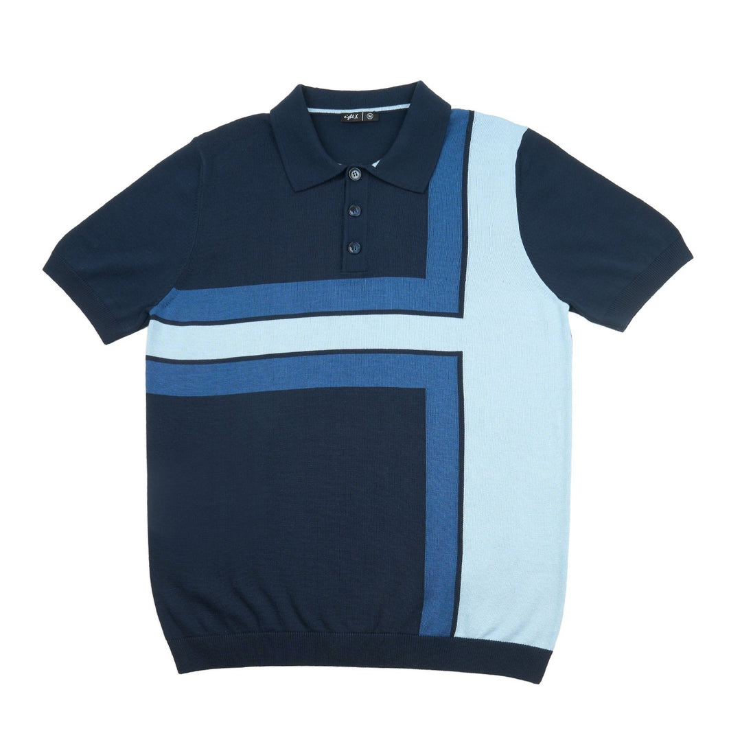 Alignment Short Sleeve Knit Polo - Navy / Blue Knits Eight-X