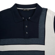 Alignment Short Sleeve Knit Polo - Navy / White Knits Eight-X