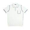 Contrast Short Sleeve Knit Polo - White Knits Eight-X