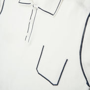 Contrast Short Sleeve Knit Polo - White Knits Eight-X