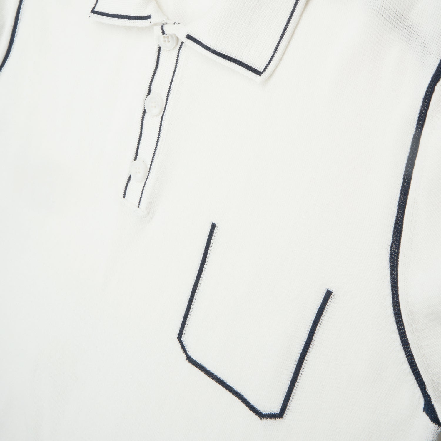 Contrast Short Sleeve Knit Polo - White Knits Eight-X