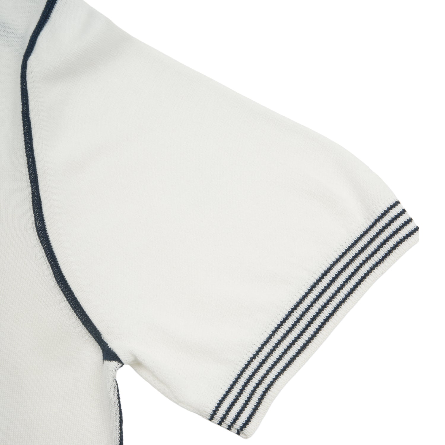Contrast Short Sleeve Knit Polo - White Knits Eight-X