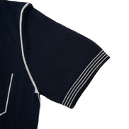 Contrast Short Sleeve Knit Polo - Navy Knits Eight-X