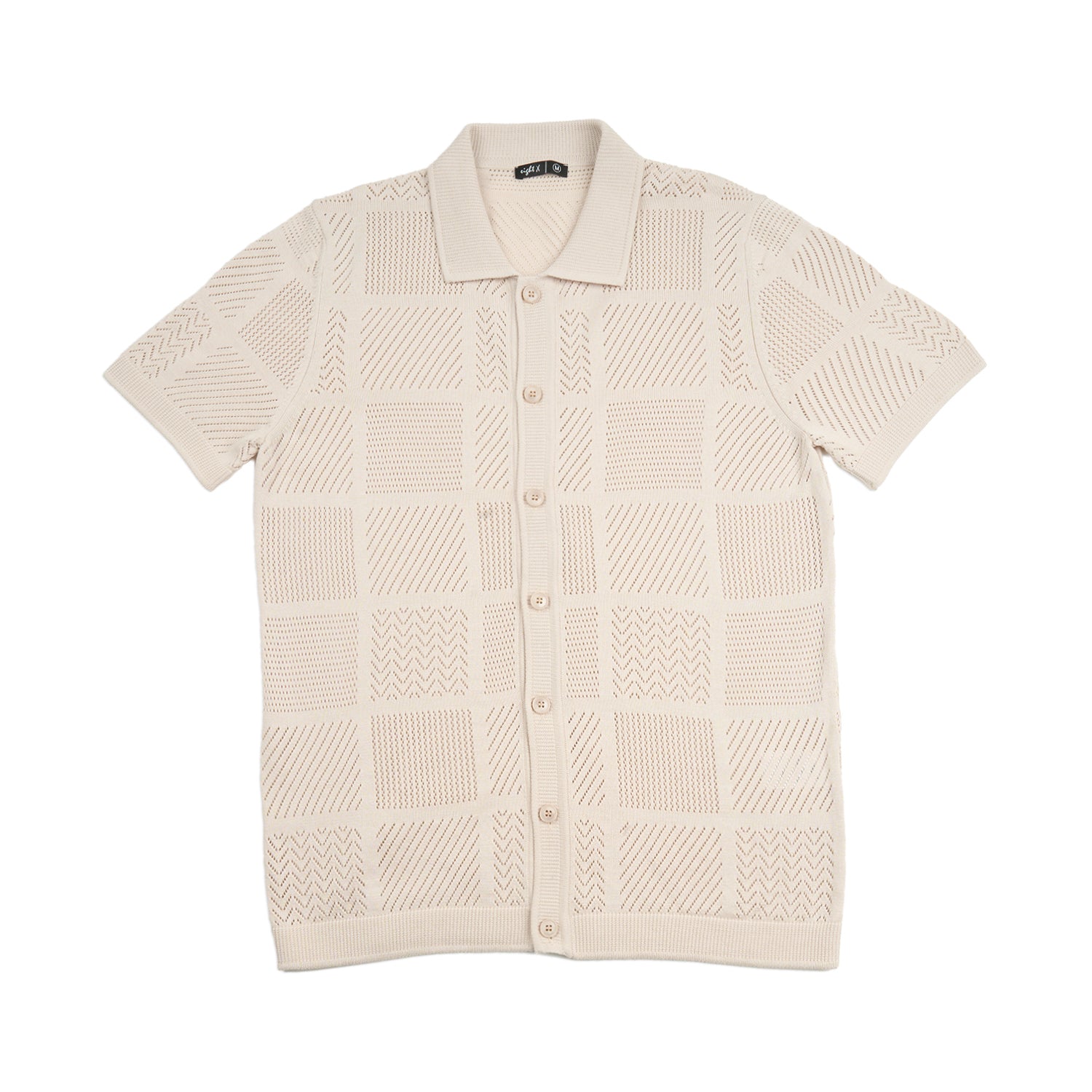 Breeze Short Sleeve Knit Shirt - Beige Knits Eight-X
