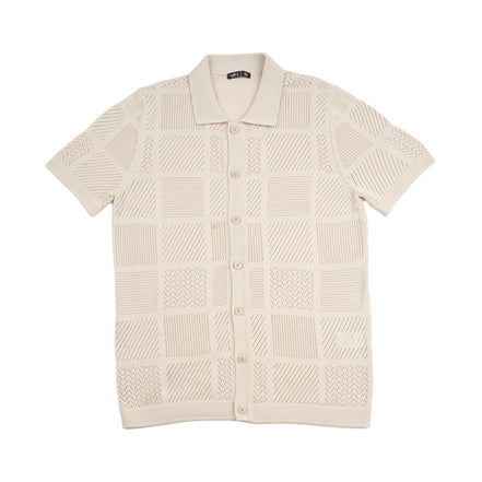 Breeze Short Sleeve Knit Shirt - Beige Knits Eight-X