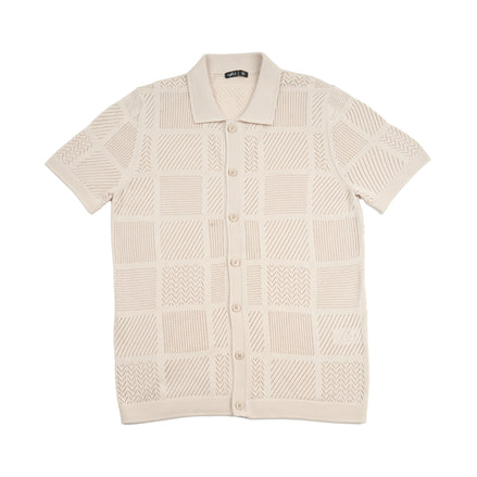 Breeze Short Sleeve Knit Shirt - Beige Knits Eight-X