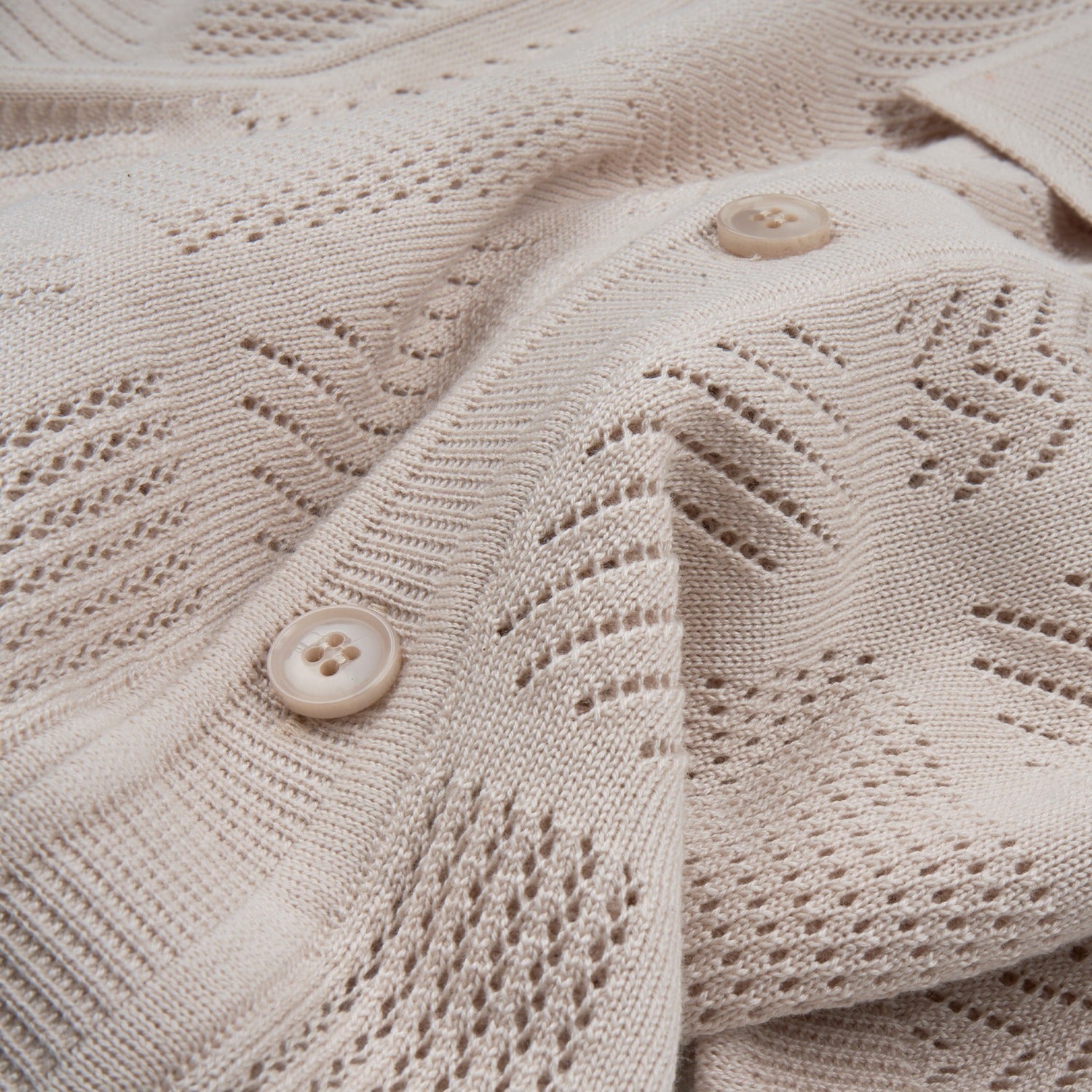 Breeze Short Sleeve Knit Shirt - Beige Knits Eight-X