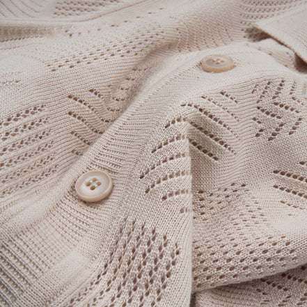 Breeze Short Sleeve Knit Shirt - Beige Knits Eight-X