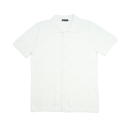 Breeze Short Sleeve Knit Shirt - White Knits Eight-X