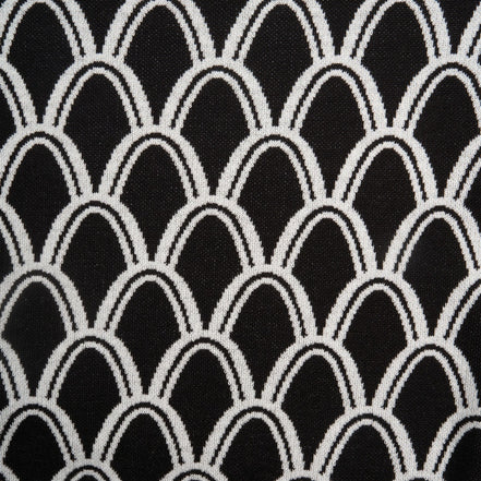 Arc Jacquard Knit Short Sleeve Polo - Black Knits Eight-X