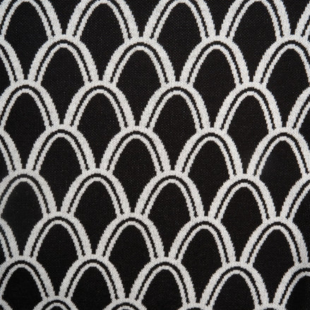 Arc Jacquard Knit Short Sleeve Polo - Black Knits Eight-X