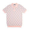 Arc Jacquard Knit Short Sleeve Polo - Pink Knits Eight-X