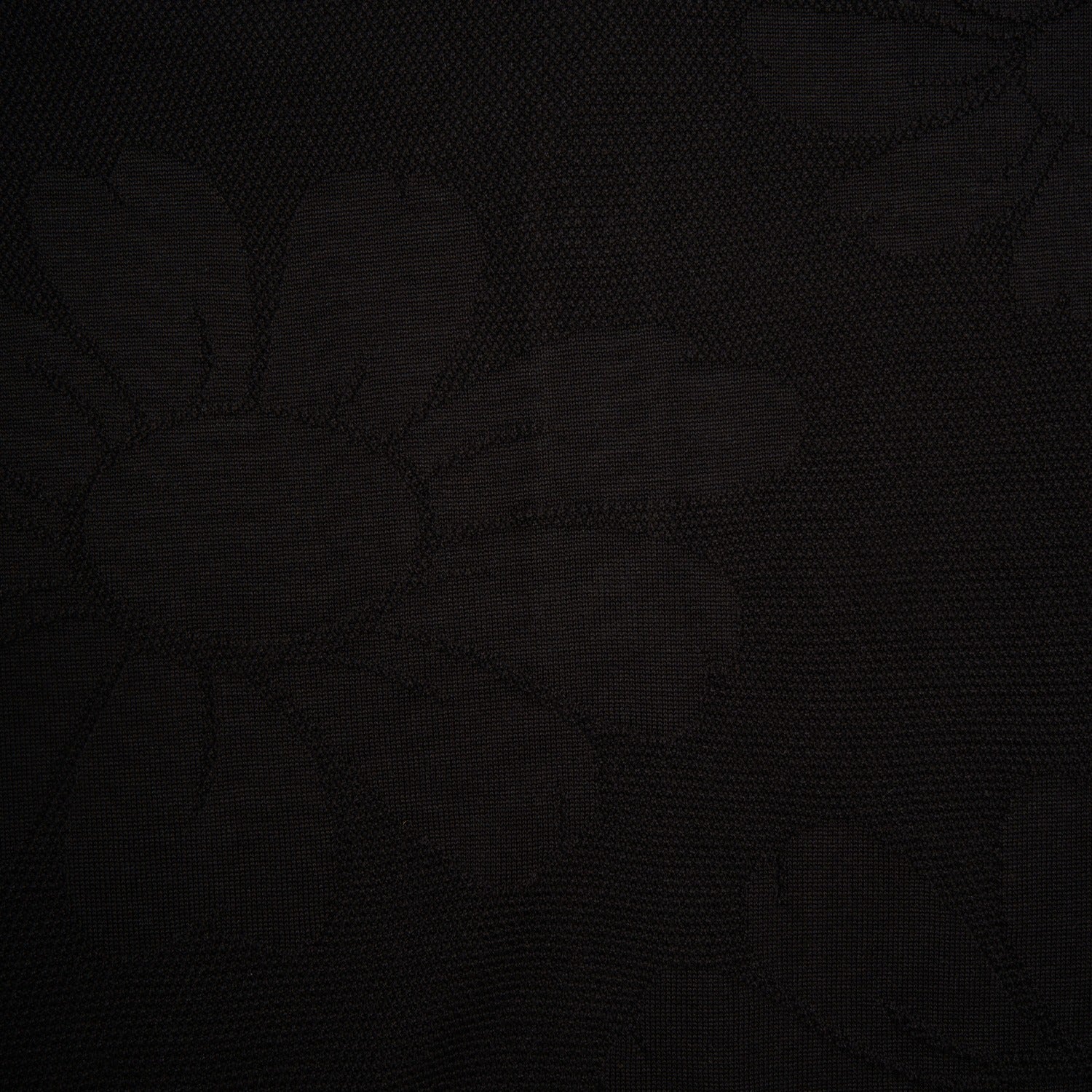 Botanical Jacquard Knit Short Sleeve Shirt - Black Knits Eight-X