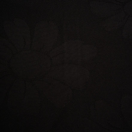 Botanical Jacquard Knit Short Sleeve Shirt - Black Knits Eight-X