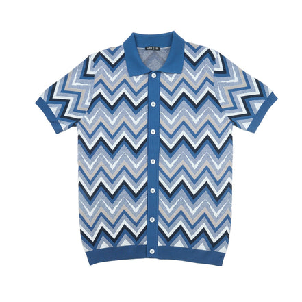 Shift Knit Short Sleeve Shirt - Navy Knits Eight-X