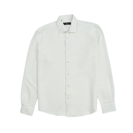 Texture Button Down Shirt - White Button Down Shirts Eight-X WHITE S