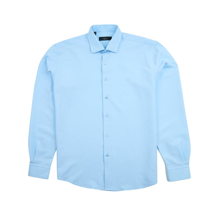 Texture Button Down Shirt - Sky Blue Button Down Shirts Eight-X