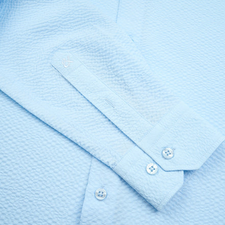 Texture Button Down Shirt - Sky Blue Button Down Shirts Eight-X