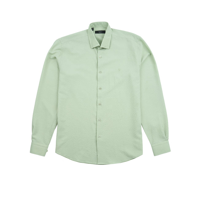 Texture Button Down Shirt - Green Button Down Shirts Eight-X