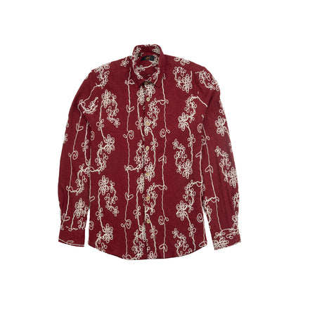 Desert Bloom Artisan Long Sleeve Button Down Shirt Button Down Shirts Eight-X RED S