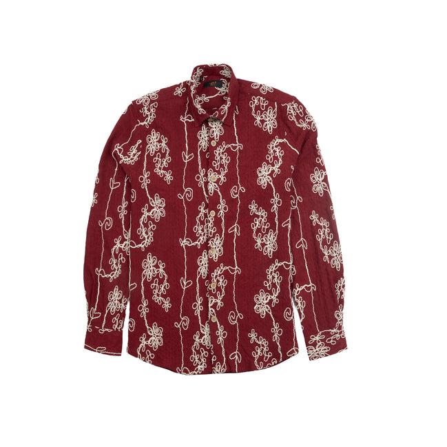Desert Bloom Artisan Long Sleeve Button Down Shirt Button Down Shirts Eight-X RED S