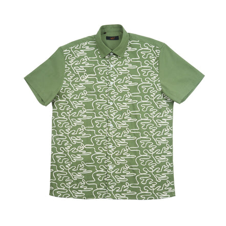 Sculpture Artisan Short Sleeve Button Up Shirt Button Down Shirts Eight-X GREEN S