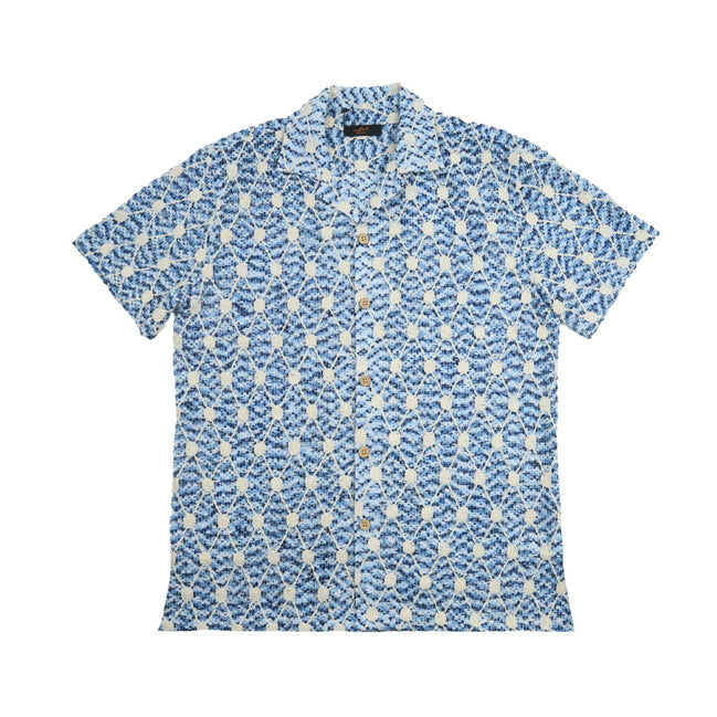 Tide Artisan Short Sleeve Button Up Shirt Button Down Shirts Eight-X BLUE S