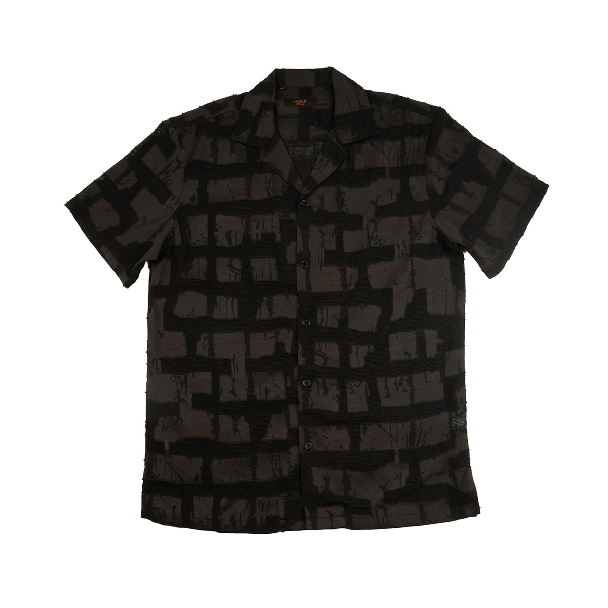 Noir Artisan Short Sleeve Button Up Shirt Button Down Shirts Eight-X BLACK S