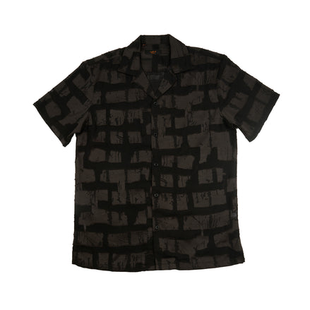 Noir Artisan Short Sleeve Button Up Shirt Button Down Shirts Eight-X BLACK S