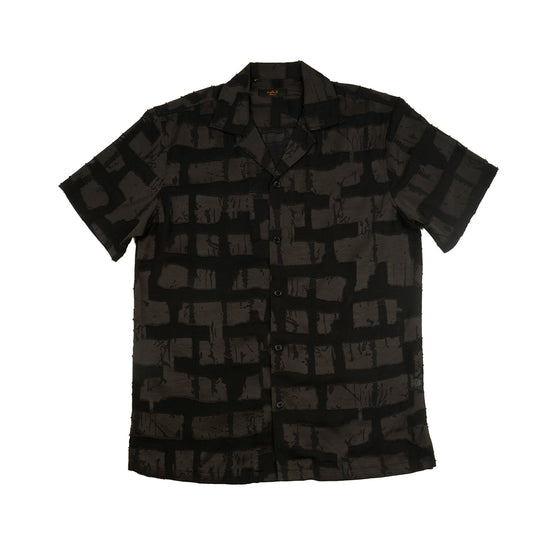 Noir Artisan Short Sleeve Button Up Shirt Button Down Shirts Eight-X BLACK S