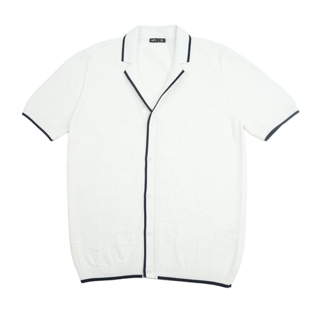 Botanical Jacquard Knit Short Sleeve Shirt Knits Eight-X