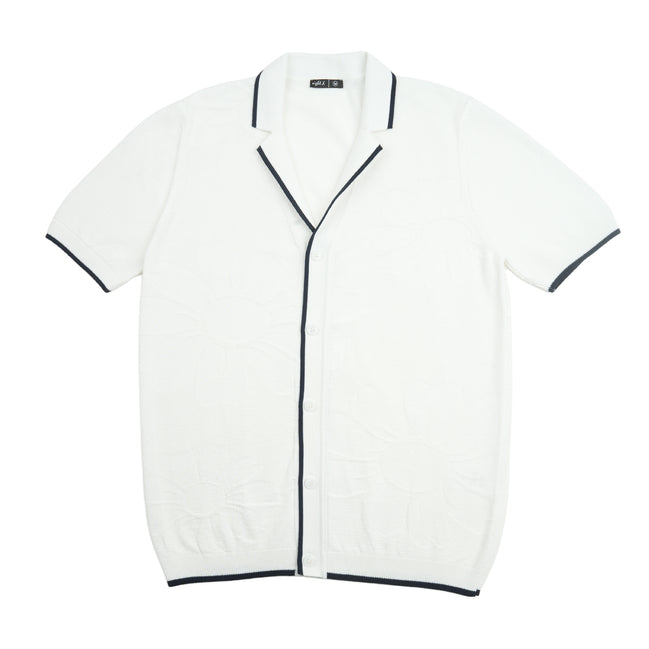 Botanical Jacquard Knit Short Sleeve Shirt Knits Eight-X