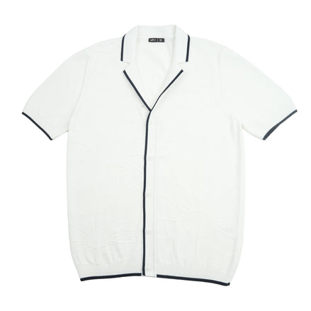 Botanical Jacquard Knit Short Sleeve Shirt Knits Eight-X