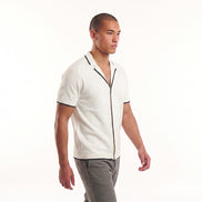Botanical Jacquard Knit Short Sleeve Shirt Knits Eight-X