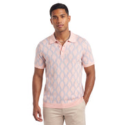 Arc Jacquard Knit Short Sleeve Polo - Pink Knits Eight-X