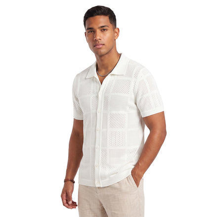 Breeze Short Sleeve Knit Shirt - White Knits Eight-X