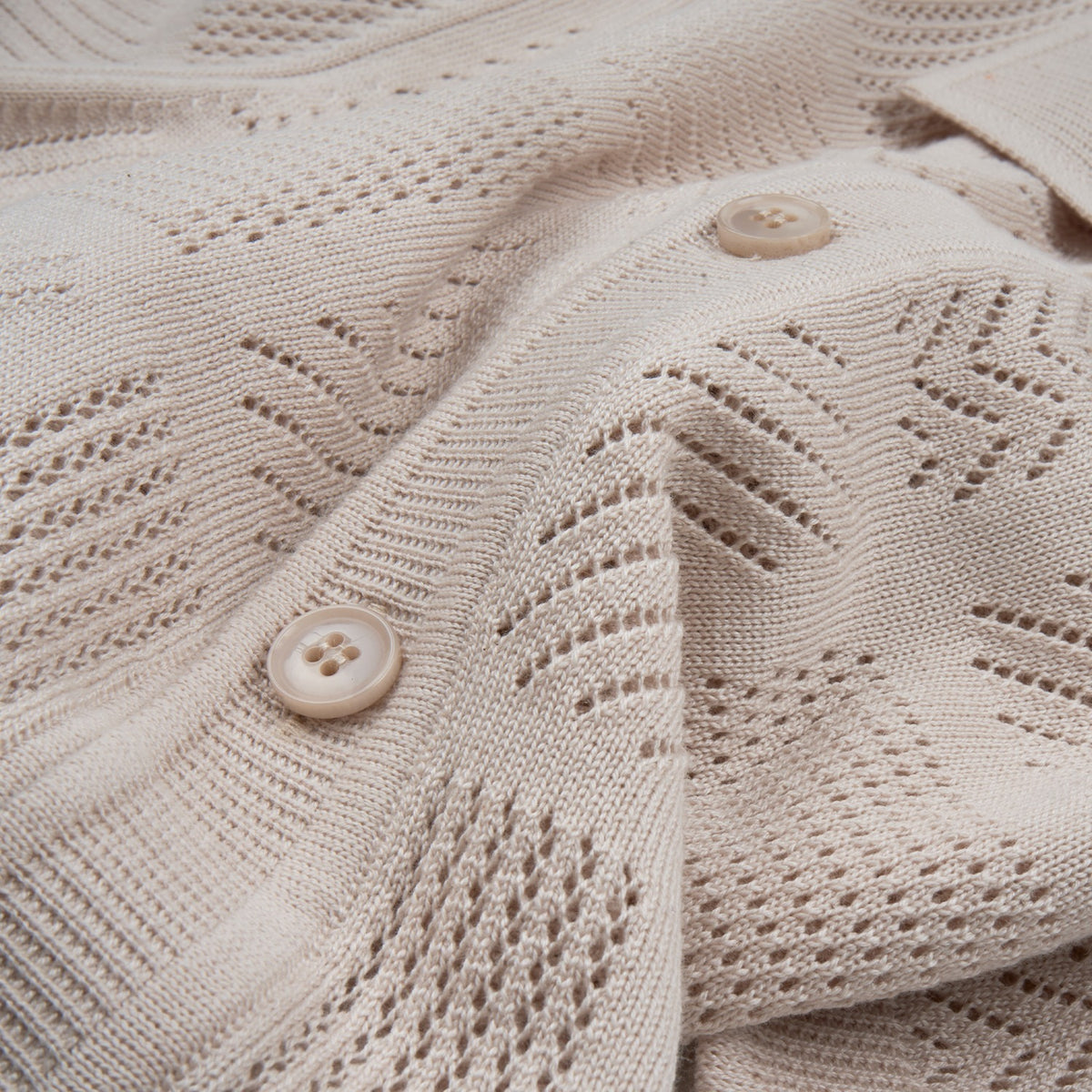Breeze Short Sleeve Knit Shirt - Beige Knits Eight-X