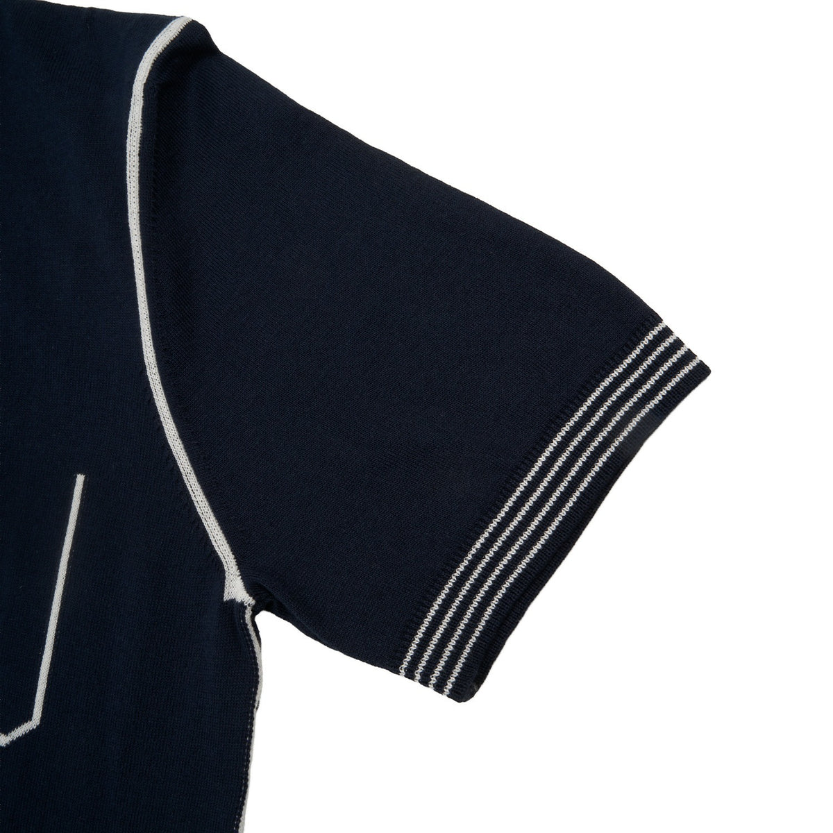 Contrast Short Sleeve Knit Polo - Navy Knits Eight-X