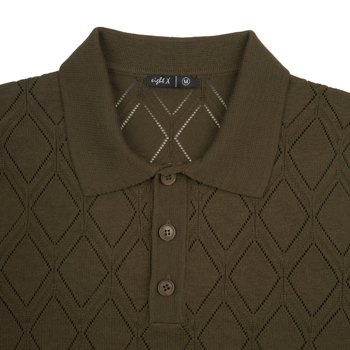 Prism Short Sleeve Knit Polo - Olive Knits Eight-X
